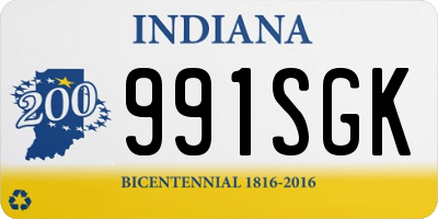 IN license plate 991SGK