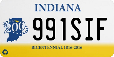 IN license plate 991SIF