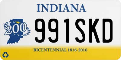 IN license plate 991SKD