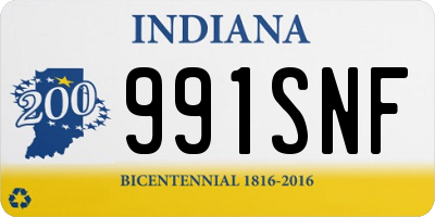 IN license plate 991SNF