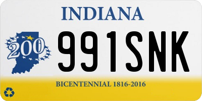 IN license plate 991SNK