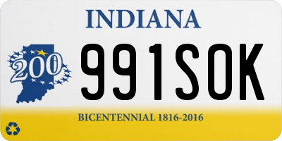 IN license plate 991SOK
