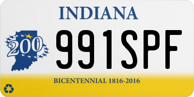 IN license plate 991SPF