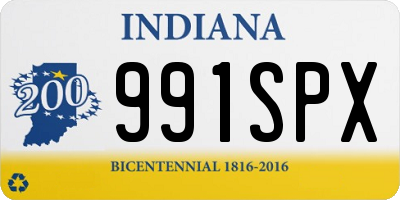 IN license plate 991SPX