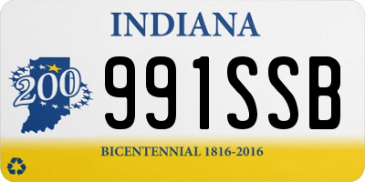 IN license plate 991SSB