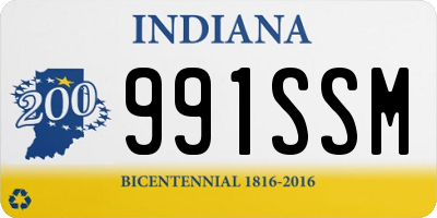 IN license plate 991SSM