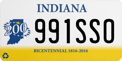 IN license plate 991SSO