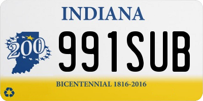 IN license plate 991SUB