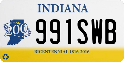 IN license plate 991SWB