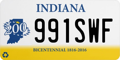 IN license plate 991SWF