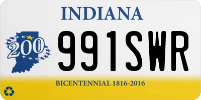 IN license plate 991SWR