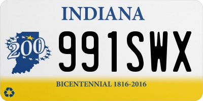 IN license plate 991SWX