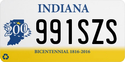 IN license plate 991SZS