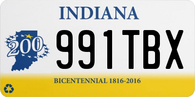 IN license plate 991TBX