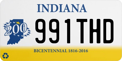 IN license plate 991THD