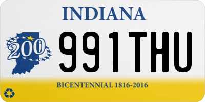 IN license plate 991THU