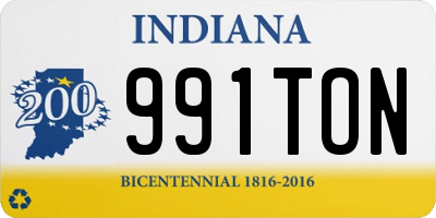 IN license plate 991TON