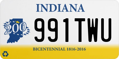 IN license plate 991TWU