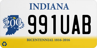 IN license plate 991UAB