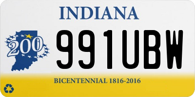 IN license plate 991UBW