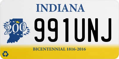 IN license plate 991UNJ