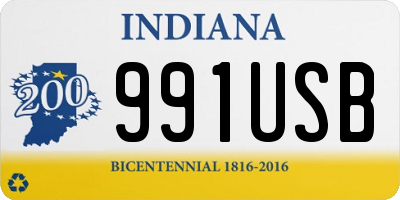 IN license plate 991USB