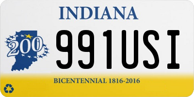 IN license plate 991USI