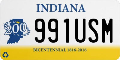 IN license plate 991USM