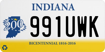 IN license plate 991UWK