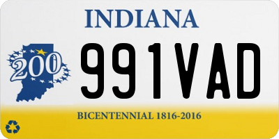 IN license plate 991VAD