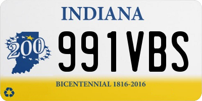 IN license plate 991VBS