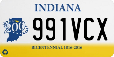 IN license plate 991VCX