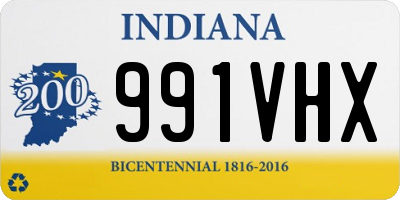 IN license plate 991VHX