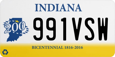 IN license plate 991VSW