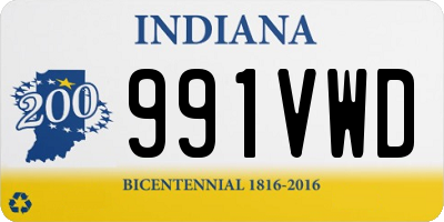 IN license plate 991VWD