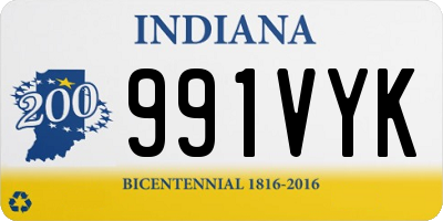 IN license plate 991VYK