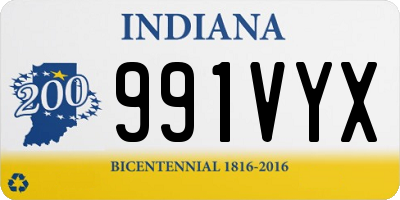 IN license plate 991VYX