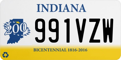 IN license plate 991VZW