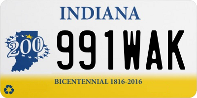 IN license plate 991WAK
