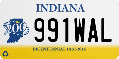 IN license plate 991WAL
