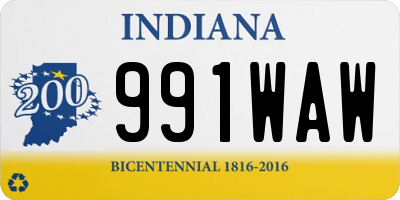 IN license plate 991WAW