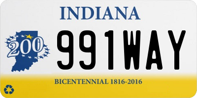 IN license plate 991WAY