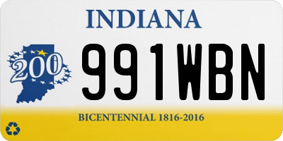 IN license plate 991WBN