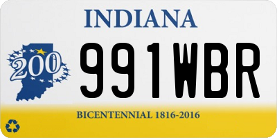 IN license plate 991WBR