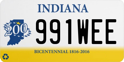 IN license plate 991WEE