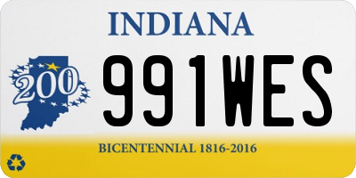 IN license plate 991WES