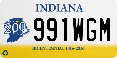 IN license plate 991WGM