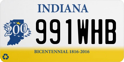 IN license plate 991WHB