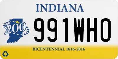 IN license plate 991WHO