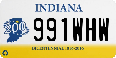IN license plate 991WHW